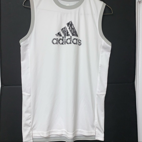 Adidas Boys White Drop Tail Jersey